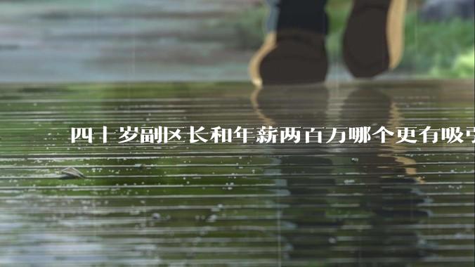 四十岁副区长和年薪两百万哪个更有吸引力？